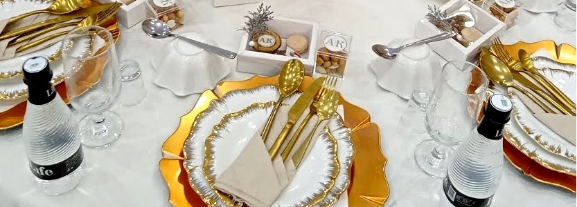 Assiette - Blanc - Feuillage Doré - Lot De 8 – La Boite à Dragées