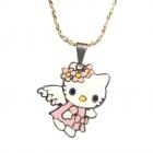 Pendentif Hello Kitty bijou plaqué or et email