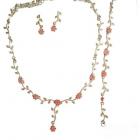 Parure de bijoux cristal clair / rose ton argent 3 pièces 