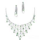 Parure de bijoux mariage cristal vert "Bise"