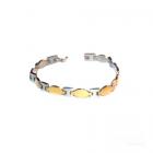 Bracelet acier homme femme bijoux ton argent et ton or