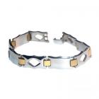 Bracelet acier losange bijoux homme femme unisexe ton argenté et ton or