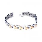 Bracelet acier homme femme bijoux ton argent et ton or