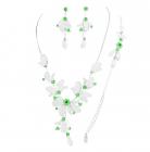 Parure bijoux mariage 3 pièces zirconium vert 