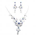 Parure Mariage Bijoux Ton Argent Cristal Bleu Royal (3 pièces)