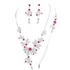 Parure de bijoux mariage 3 pièces zirconium rouge