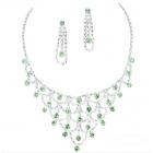 Parure de bijoux mariage cristal vert "Bise"