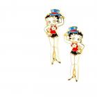 Betty Boop boucles d'oreille femme bijou ton or et émail 