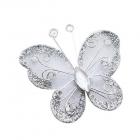 Papillon Pierre et Paillettes Argent (lot de 10)