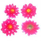 4 marguerites fuchsia artificielles en tissu - fleurs artificielles