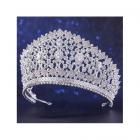 Serre-tête Mariage Diademe Argenté Cristal Clair