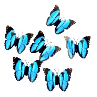 Sticker Papillon 3D Bleu