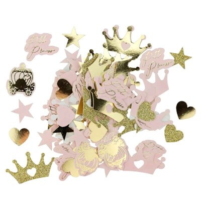 Decoration Mariage  - Confettis Princesse et Carrosse Rose et Or (lot de ... : illustration
