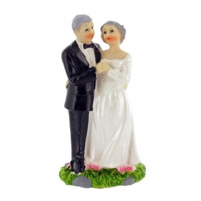 Dcoration de Table Mariage  - Figurine mariage couple de maris grisonnants rveurs : illustration