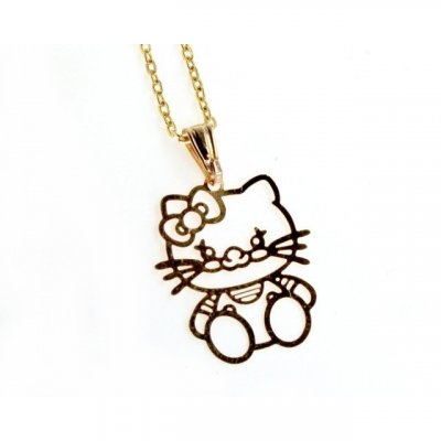 Bijoux de Mariage  - Pendentif enfant Bijoux Hello Kitty Plaqu Or : illustration