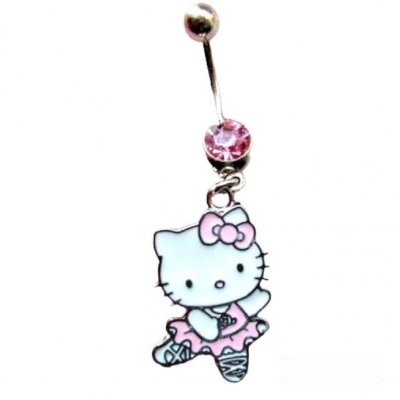 Bijoux Hello Kitty  - Kitty Piercing de nombril en acier inoxydable pour ... : illustration