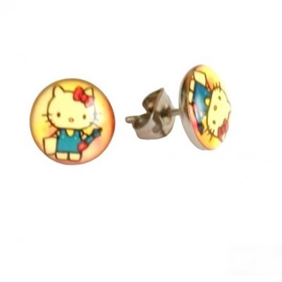 Bijoux Enfants  - Boucles d'oreille bijoux fille Hello Kitty : illustration