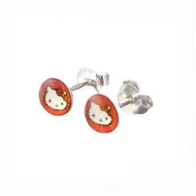 Bijoux Enfants  - Boucles d'oreilles argent 925me Hello Kitty  : illustration