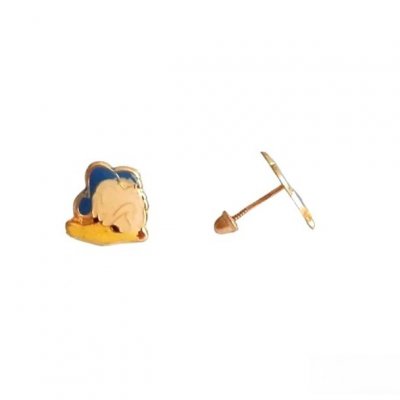 Bijoux de Mariage  - Boucles d'oreille or et laque  - Donald Duck : illustration