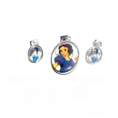 Bijoux Enfants  - Parure bijou enfant Blanche Neige plaqu argent  : illustration