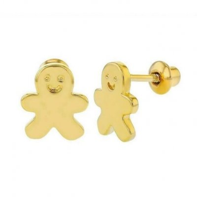 Bijoux de Mariage  - Boucles d'oreille  vis plaqu or - Ourson : illustration