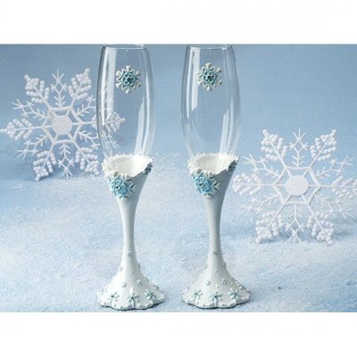 Dcoration de Salle  - Fltes  Champagne Mariage Flocon de Neige x 2 Pieces : illustration