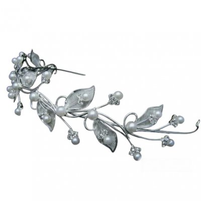 Promotions  - Diadme Mariage Serre Tte Argent Rhodi et Perles ... : illustration