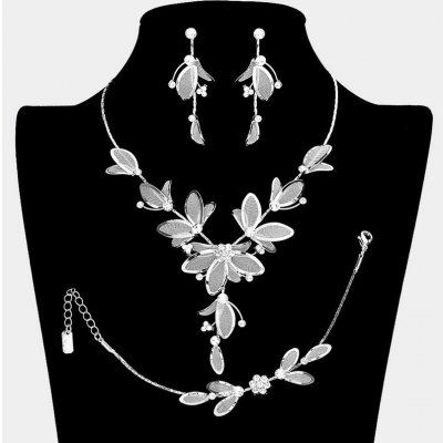 Parure de Mariage  - Parure de bijoux mariage 3 pices zirconium clair : illustration