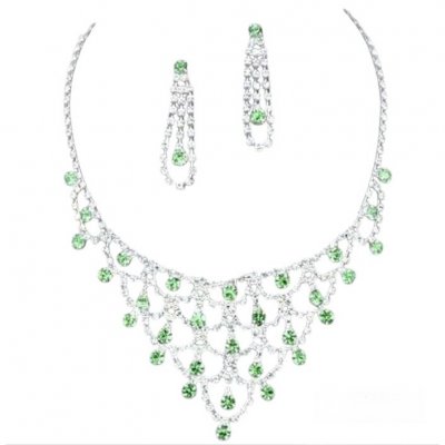 Bijoux de Mariage  - Parure de bijoux mariage cristal vert 