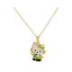 Pendentif Hello Kitty bijoux plaque or et mail vert  : illustration