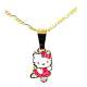 Pendentif bb Hello Kitty - Email rouge - Ton Or  : illustration