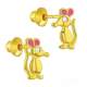 Boucles d'oreille or Minnie  - Cristal clair et laque  : illustration