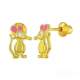 Boucles d'oreille or Minnie  - Cristal clair et laque  : illustration