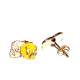 Boucles clous d'oreilles or jaune et laque, Titi  : illustration