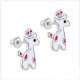 Bijoux enfants argent - Boucles d'oreilles  vis girafe : illustration