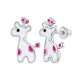 Bijoux enfants argent - Boucles d'oreilles  vis girafe : illustration