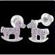 Bijoux enfants argent - Boucles d'oreilles  vis cheval : illustration