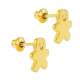 Boucles d'oreille  vis plaqu or - Ourson : illustration