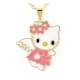 Pendentif bijoux plaqu or jaune mail rose Hello ... : illustration