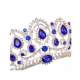 Diadme Mariage Serre tete Argent Cristal Bleu Royal  : illustration