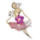 Broche Femme Plaqu Or Oxyde de Zirconiium Rose