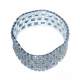 Bracelet damier mtal rhodi ton argent cristal clair  : illustration