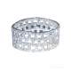 Bracelet damier mtal rhodi ton argent cristal clair  : illustration