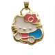 Pendentif Hello Kitty - Email Rose et Bleu - Ton Or : illustration