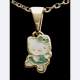 Pendentif bb Hello Kitty - Email crme et vert - ... : illustration