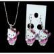 Parure argent bijou enfant Hello Kitty mail laqu : illustration