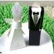 Bote  Drages Mariage Couple de maris noir et blanc ... : illustration