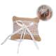 Coussin alliance jute, dentelle et perle 10 x 8cm  : illustration